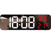 Reloj De Pared Digital Grande 9 Pulgadas Con Temperatura Humedad Modo Nocturno Alarma USB Plug-in 12/24H Enlace Moderno Estilo LED