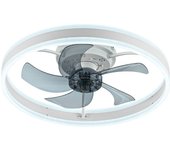 Ventilador de techo LED con luz, funcionamiento silencioso, mando a distancia, temporizador, apto para restaurantes