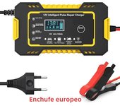 1 Set 12V6A Battery Charger Car/Motorcycle Charger Digital Display Suitable for Lead Acid Batteries EU Plug Reverse Protection