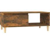 vidaXL Mesa de centro madera contrachapada 90x50x36,5 cm Blanco, Negro, Blanco brillante Mesita de Salón o Comedor o Auxiliar Mesa de Café Meuble Salón