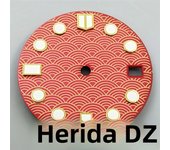 DZ 28.5mm Luminous Watch Dial Black Red Face Silver Gold Edge Index fit NH34 NH35 movement fit 3 o'clock crown 3.8 o'clock crown