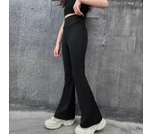 Fashionable And Comfortable High Elasticity High Waist Black Flared Yoga Pants, Suitable for girls aged 4-13