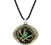 Marvel Avengers Dr Strange Necklace Men Doctor Strange Infinity Time Stones Eye of Agamotto Rotatable Necklace Keychain Kpop