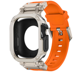 Silicone Strap+TPU Case for Apple Watch Band Ultra2 10 46mm 49mm 44mm 45mm Protector Cover Bracelet for IWatch Series 9 8 7 6 SE