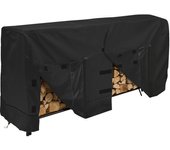 SOMY Cubierta para estante de leña, cubierta para estante de leña para exteriores, impermeable y a prueba de polvo, cubierta para leña 420D 244x61x107cm, cubierta de almacenamiento negra