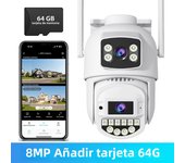 15MP 8K Three Lens Wifi Camera Outdoor Three Screens Video Surveillance Camera 2.4G/5G Night Vision Human Detection Security CAM