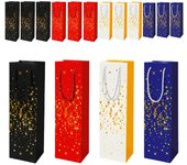 12 bolsas navideñas para botellas de vino, whisky, champán, bolsas de papel kraft para botellas de Navidad, bolsas de regalo de vino con cuerda resistente