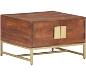 vidaXL Mesa de centro 67x67x45 cm madera maciza de mango, madera maciza de acacia, Mesita de Salón o Comedor o Auxiliar Mesa de Café Meuble Salón