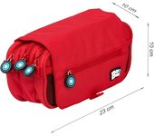 Estuche Escolar Rojo Tres Compartimentos con Solapa bits&Bobs 23x10x10cm ,Organizar tu Material Escolar