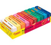 Jovi Plastilina Pack de 10 Pastillas Unidades de Plastilina 50gr Colores Surtidos, Tamaño Pequeño, No se Seca, Modelable con una Gran Plasticidad, Regalo Educativo para Niños, Ideal para el Colegio, Recambio. Vuelta al Cole, Material Escolar Primaria