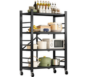 MAGIC SELECT Estantería para Almacenaje, Repisa Modular Multiuso, Estante con Ruedas, Estantería de Pie Plegable, Mueble para Cocina, Baño, Habitación, Salón con Baldas de Almacenamiento.