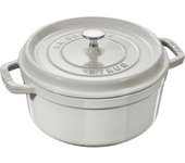 Staub Round Cast Iron Pot - 2.2 ltr, White Truffle