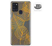 Tumundosmartphone Funda Gel Transparente para Samsung Galaxy A21s diseño Hojas Dibujos