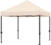 Carpa Plegable 3x3 Carpas para Exteriores Altura Ajustable de 323-341cm Camping Cenador de Jardín Impermeable Sombrilla Carpa Playa Terraza Toldo con 4 Bolsas Beige