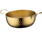 Olla para ramen de acero inoxidable dorada de 18 cm, olla para cocinar fideos instantáneos para el hogar, camping, picnic, restaurante