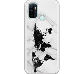Funda compatible con Oppo A53 - A53s - Be Unique Funda Gel mármol mapa negro