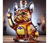 Interesante botella de whisky de bulldog francés, decantador de vino tinto creativo, regalo único para papá, decoración para bar familiar para amantes del bulldog francés (tipo C)