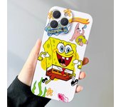 Kawaii Precise Hole Matching Film Phone Case for iPhone 15 14 13 12 11 Pro Max X XR XSMAX 16Plus S-SpongeBobes Shockproof Shell