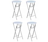 vidaXL Mesas altas plegables 4 unidades MDF blancas