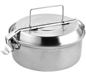 Fiambrera Metalica De Acero Inoxidable Con 2 Platos Ø 16 cm. Lunch Box, Fiambrera Metalica, Porta Alimentos Metalico,