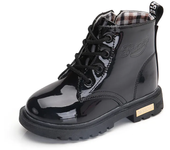 2024  New Winter Children Shoes PU Leather Waterproof Plush Boots Kids Snow Boots Brand Girls Boys Casual Boots Fashion Sneakers