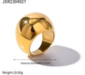 Anillos de acero inoxidable PVD chapados en oro de 18 quilates para mujer, anillos simplemente sólidos de 2 tonos, joyería moda