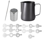 Jarra de leche de 200 ml, jarra de leche de acero inoxidable, jarra para espumar leche, jarra con marca de medición, jarras de leche perfectas para capuchino barista, espresso
