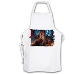 MERCHANDMANIA DELANTAL TALLA ADULTO mago dragon mundo fantasia serie pelicula videojuego cocina kitchen apron