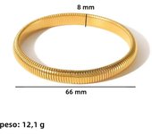 Peri'sBox Elastic stainless steel thick metal punk bracelet women's18k gold-plated charm 8/10/12/20/16MM custom elastic bracelet