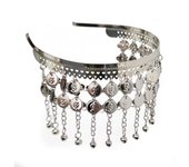 Diadema Tiara con monedas y cascabaleles para bailar danza del vientre con Ropa de Arabia
