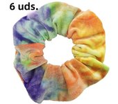 6pcs/lot Hair Scrunchies Accessories Elastic Band Holder Headwear Ties Tie Dye Color Leopard Velvet Neon Women Girls Scrunchy