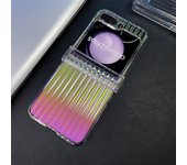 Luxury Crystal Laser Hard PC Armor Phone Case For Samsung Galaxy Z Flip ZFlip 6 5 4 3 Zflip6  Zflip5 Zflip4 Zflip3 Clear Funda