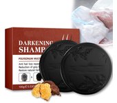 2 barras de champú oscurecedoras de Polygonum Multiflorum, jabón sólido de Polygonum Multiflorum para hombres y mujeres