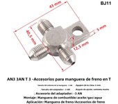 AN3 Motorcycle Motor Bike Hydraulic Brake Oil Hose Line Banjo Fitting m10x1 stainless Steel 10mm  New