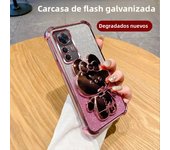 Luxury Glitter Mirror Bunny Holder Phone Case for Xiaomi 13 14 15 Pro 14T 13T Pro 12 T S X 5G TPU Plating Protector Back Cover