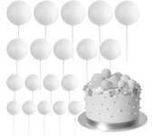 20 Pcs Ball Cake Topper Decorations Mini Balloons Cake Topper Sticks Orange Balls for Wedding Birthday Aniversary Cake Decoratio