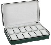 Watch Box Zippered Travel Case Luxury PU Leather Watch Storage Box Jewelry Collection Display Holder Organizer for Men Women