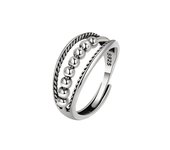 Round Bead Rotating Anxiety Luxury Woman Ring Twisted Fidget Metal Spinner Anxiety Relief Spinning Anti Stress Ring Bague Femme