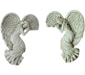 2PCS Resin Angel Door Frame Angel Sculpture Resin Statue Art Home Decoration Decoration Souvenirs Gift for Indoor