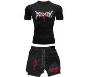 Anime Berserk Compression Set Men's Workout Gym Tshirts Breathable Running Shorts Quick Dry Sports Rash Guard Sportwear Set