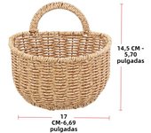 Imitation Rattan Woven Ginger And Garlic Egg Wall Hanging Storage Basket Bathroom Wall Hanging Basket