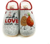 HOT POTATOES mod. LULLANGE zapatilla casa para mujer en lana acrílica, sin cordones