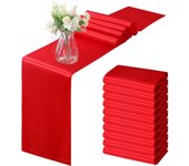 Paquete de 12 Caminos de Mesa de satén Deep Pink de 12x108 pulgadas, Caminos de Mesa para banquetes de Boda y Fiestas de cumpleaños