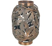 WANDERLUST DECO Portavelas de Metal Dorado 24x24x37h Cm - Elegante y Decorativo