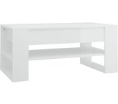 vidaXL Mesa de centro madera de ingeniería 102x55x45 cm Blanco, Negro, Roble Sonoma Mesita de Salón o Comedor o Auxiliar Mesa de Café Meuble Salón
