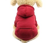 Perro Gato Sudadera con capucha Mascota Cálida Abrigo de Invierno Ropa de Algodón para Perros con Bolsillo Exterior para Perros Pequeños