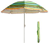 S7 STAR Sombrilla Playa Multicolor, Sombrilla Plegable Grande 220cm, Sombrilla Ligera con Bolsa Transporte, Protecciíon UV 50 Sombrilla Exterior con Tubo Aluminio, Ideal para Aire Libre / Playa/ Verano