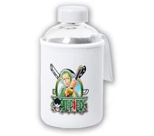 MERCHANDMANIA BIDON CRISTAL CON FUNDA SOFT SHELL logo jolly roger one piece Zoro Roronoa espadachin tapon seguridad botella