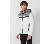 Koroshi Chaqueta Cazadora acolchada con Cuello alto con capucha y Cierre delantero con cremallera color Crudo para Hombre