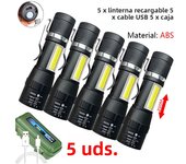 Portable Zoom LED Rechargeable Flashlight 3 Lighting Modes Long Range Camping Light Mini Torch Waterproof  Built In Battery